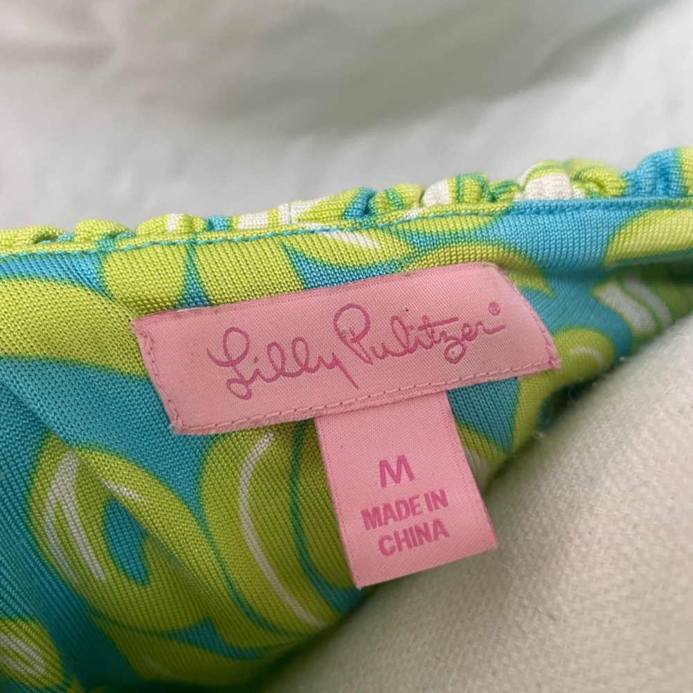 Lilly Pulitzer Clare Cap Sleeve Ruffle Silk Blended Jersey Dress. - Picture 3 of 4